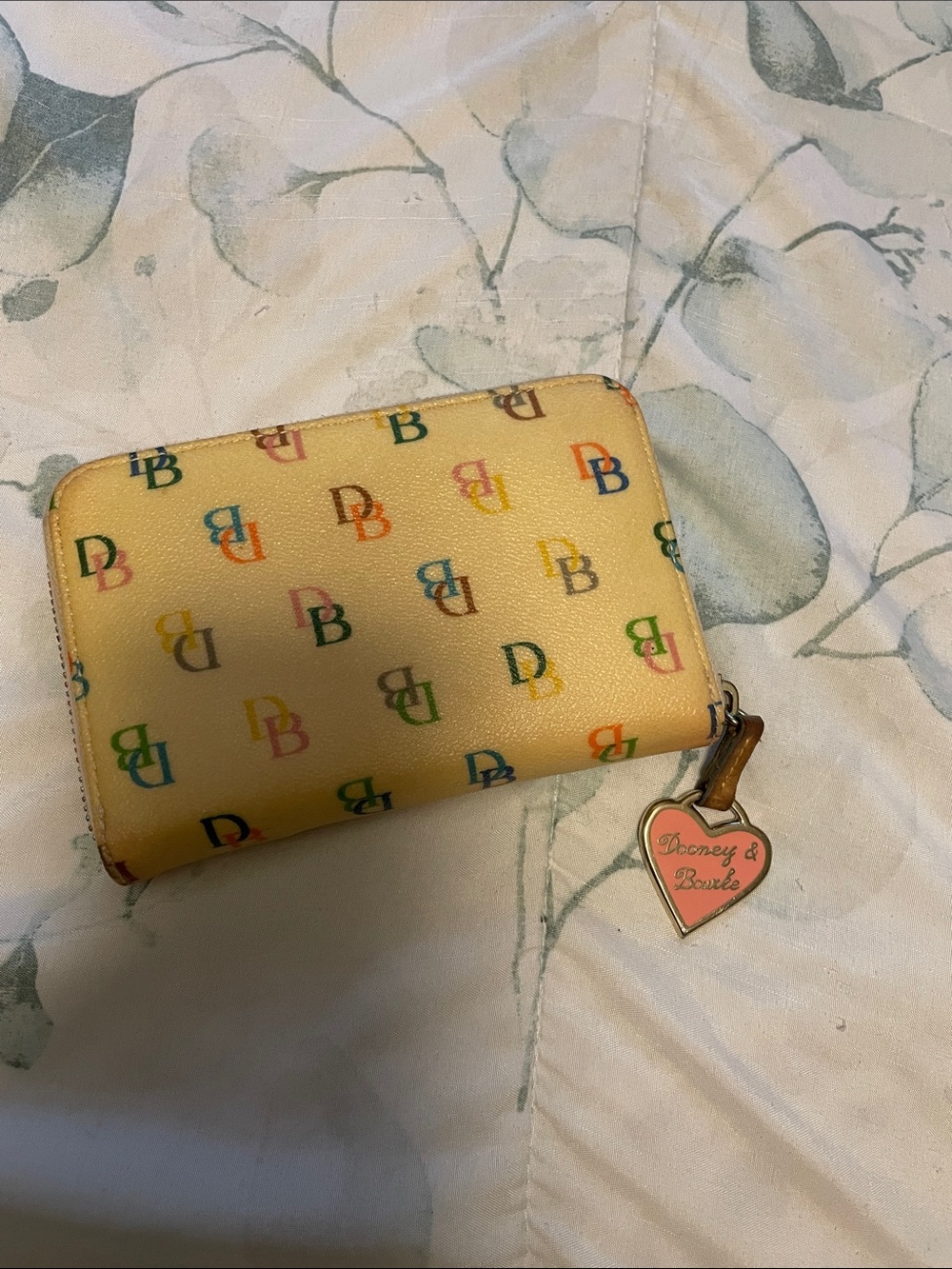 Dooney & Bourke Pastel Monogram Zip Wallet with Multi-Color DB Print